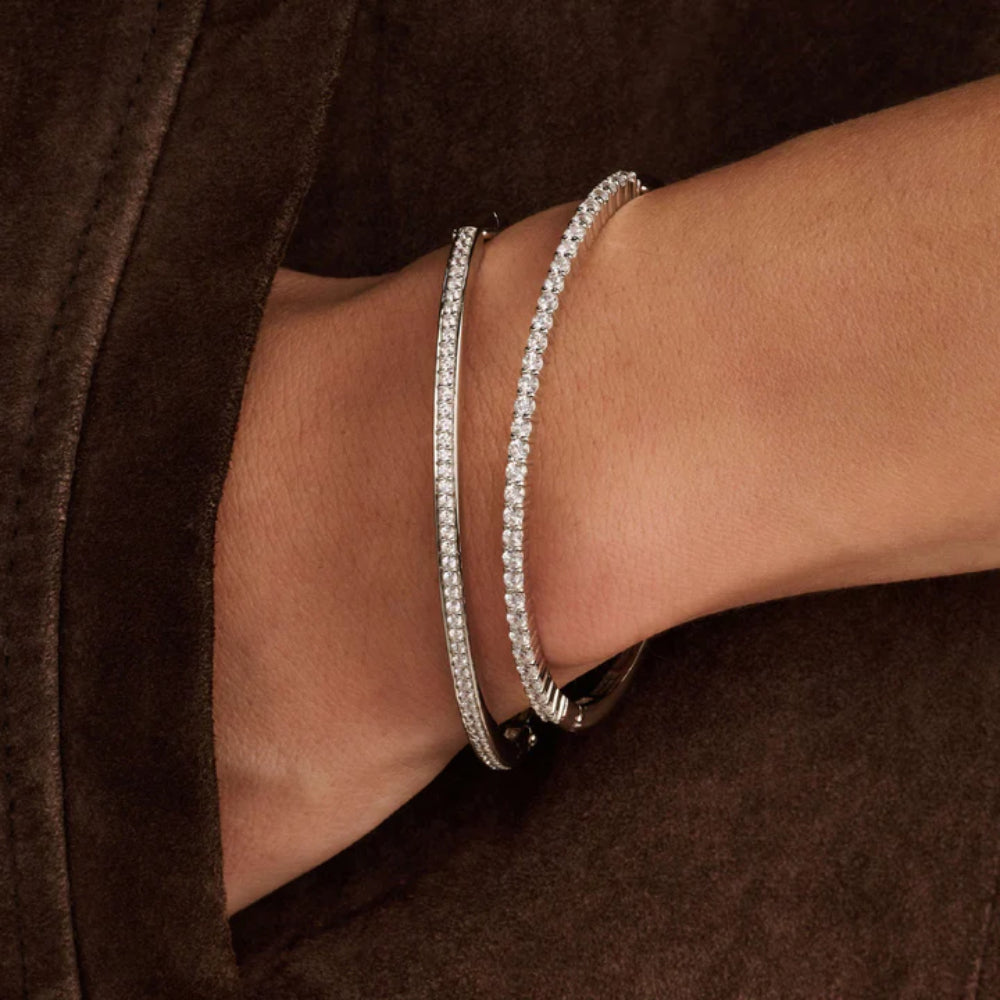 Ti Sento Sterling Silver Bangle Bracelet with Zirconia