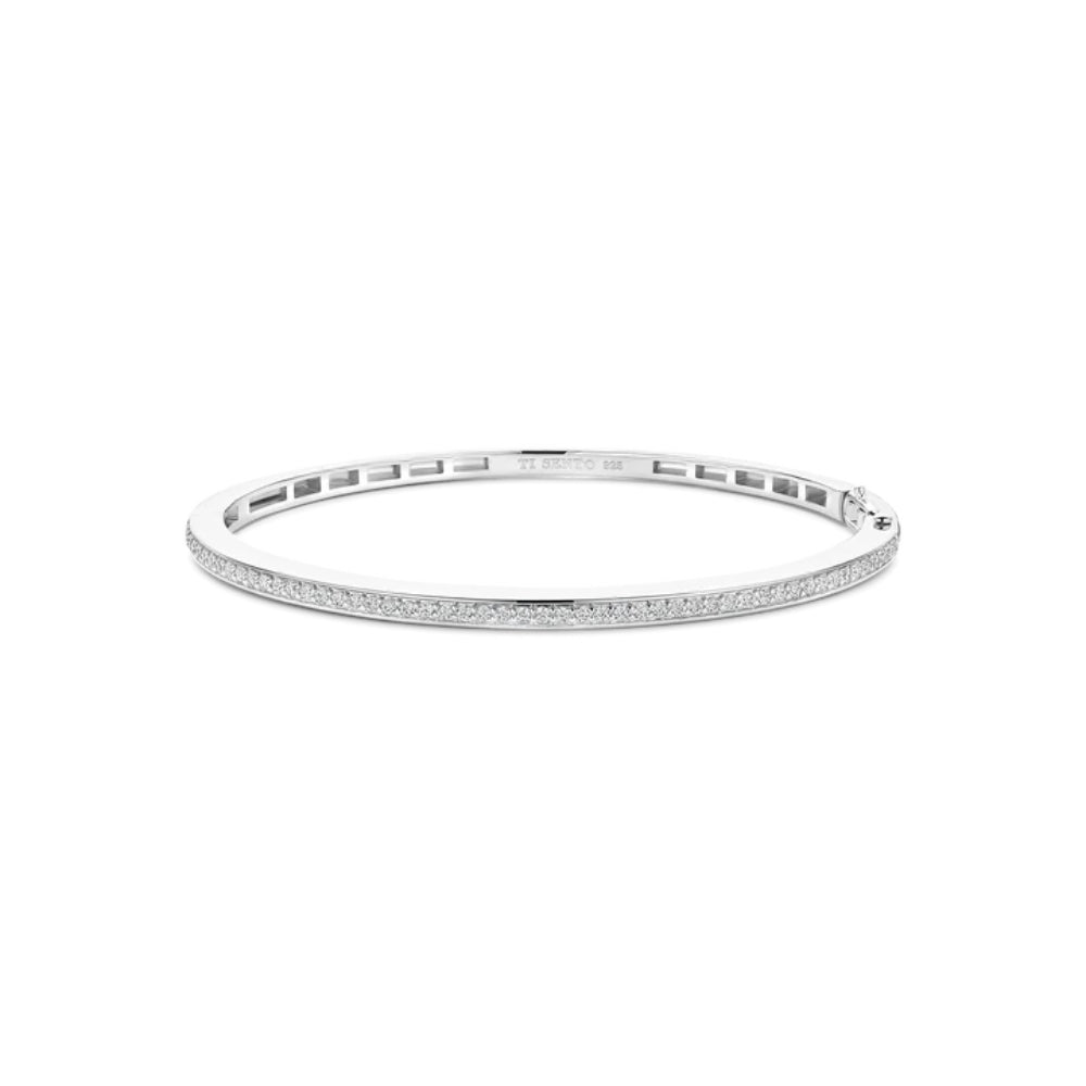 Ti Sento Sterling Silver Bangle Bracelet with Zirconia