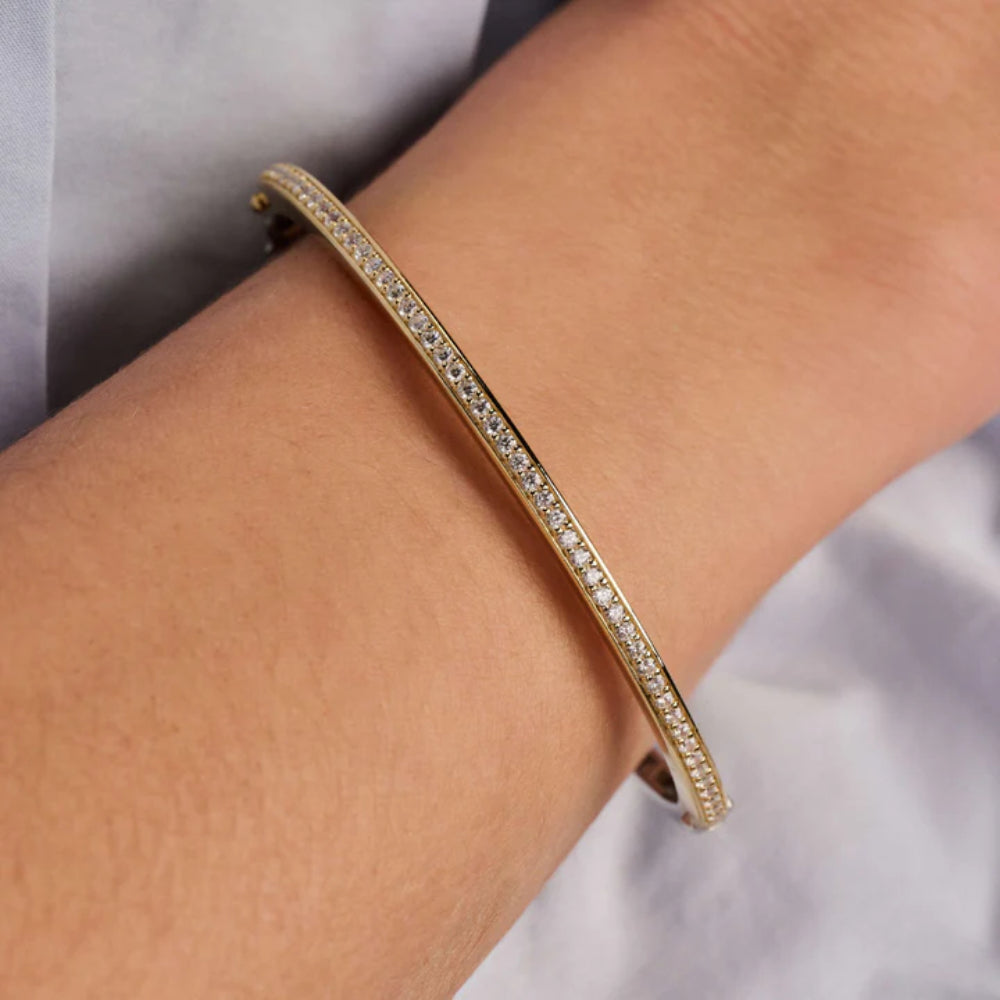 Ti Sento 18k Gold-Plated Bangle Bracelet with Zirconia