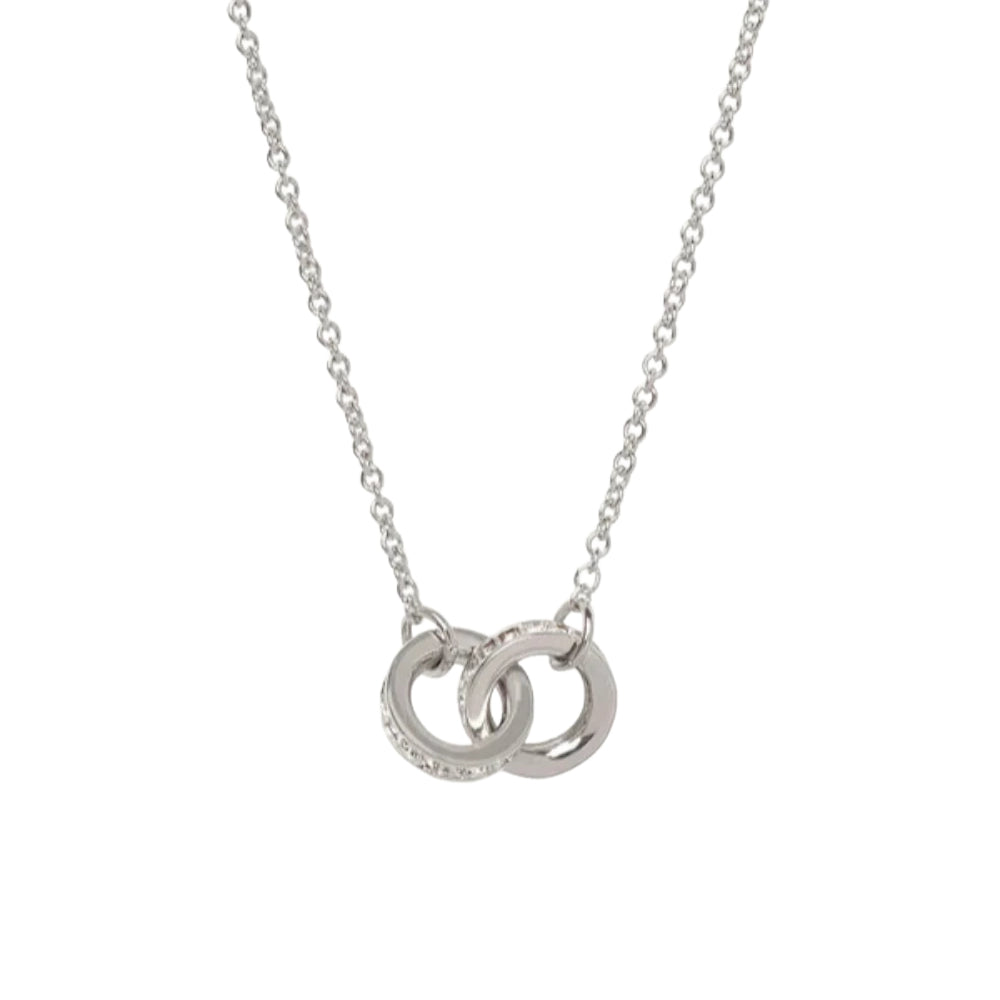 Spartina Sea La Vie Necklace 18" Unbreakable Double Rings - Silver