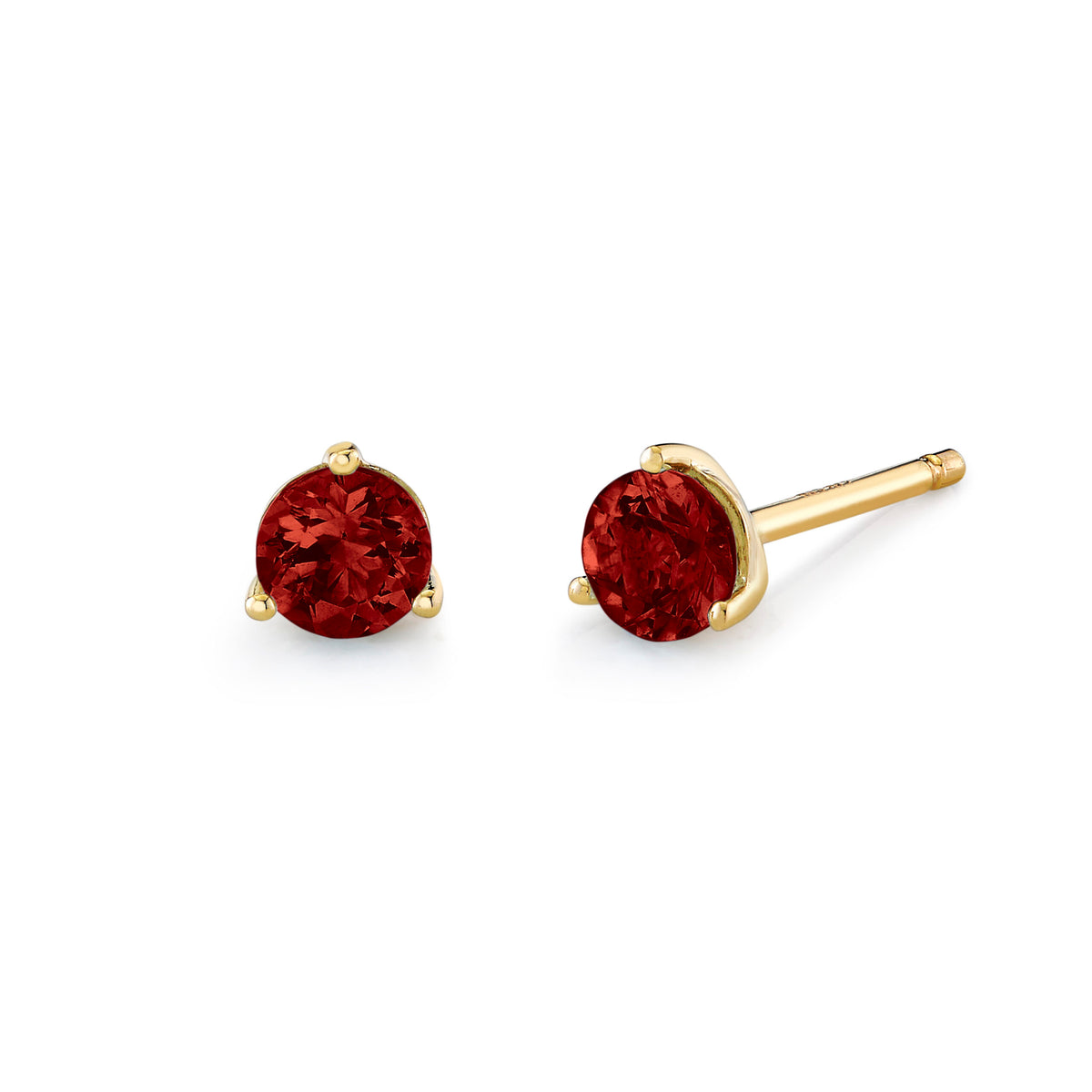 Two red gemstones with grid pattern on a white background
