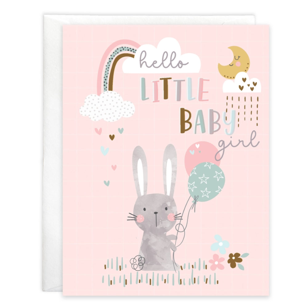 Gina B Designs Bunny & Balloons Baby Greeting Card