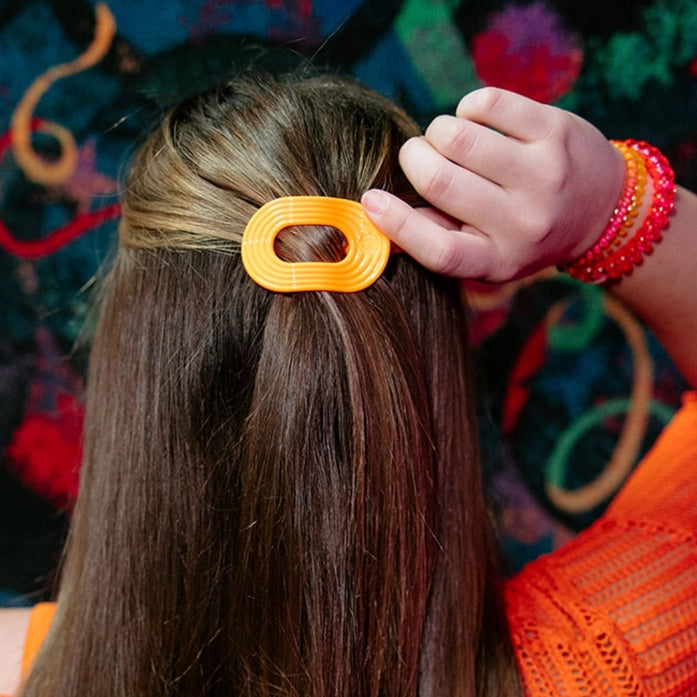 TELETIES Flat Round Hair Clip - Day Rave
