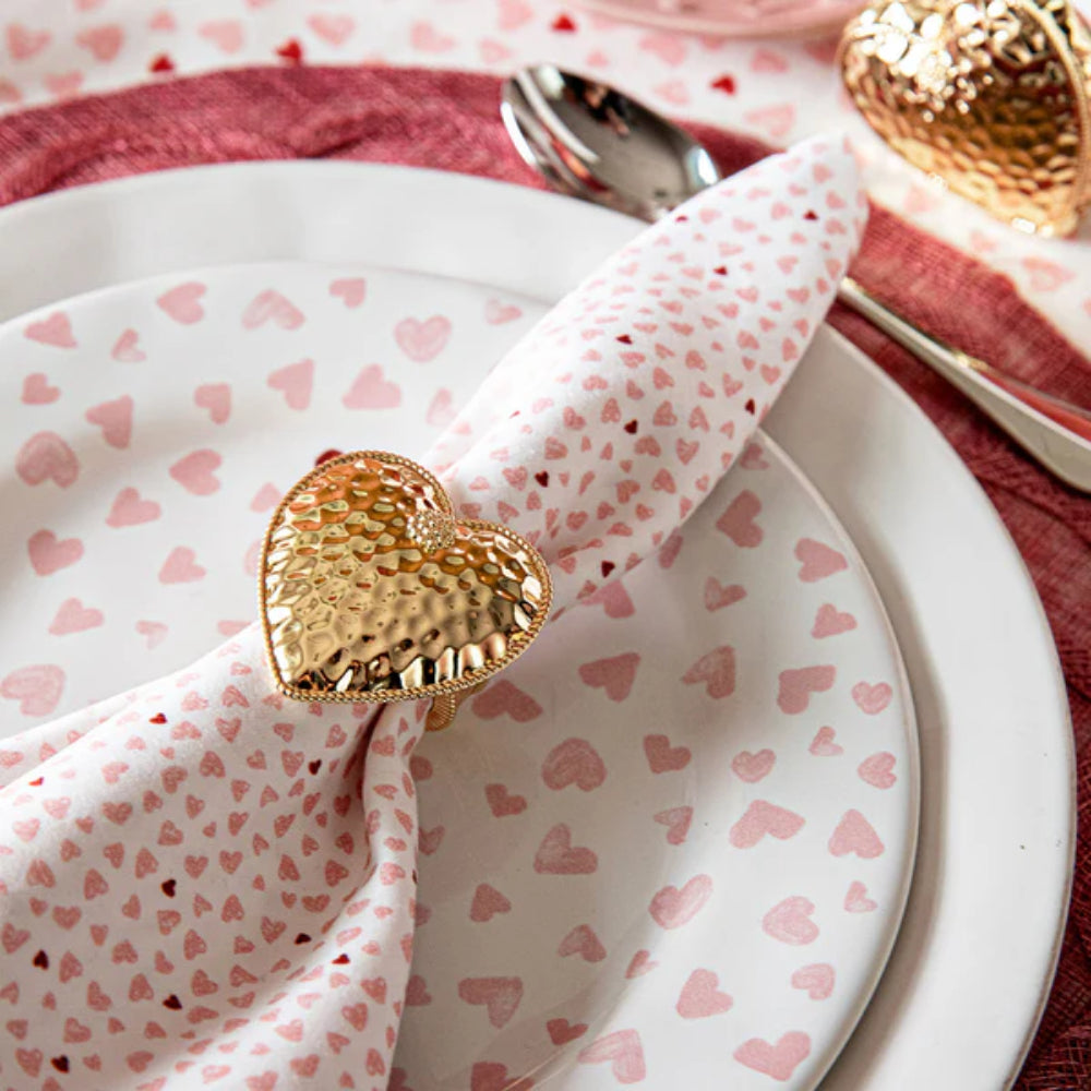 Juliska Berry & Thread Heart Napkin Ring Set of 4 - Gold