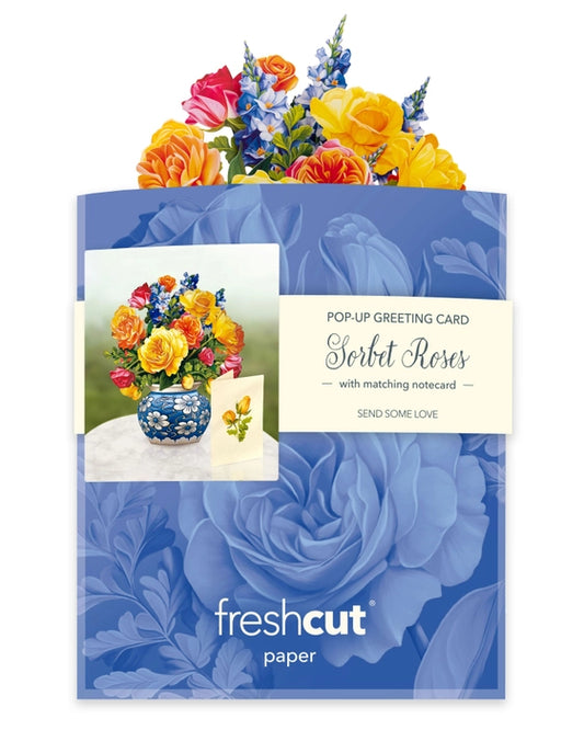 FreshCut Paper LLC Sorbet Roses Mini Greeting Card