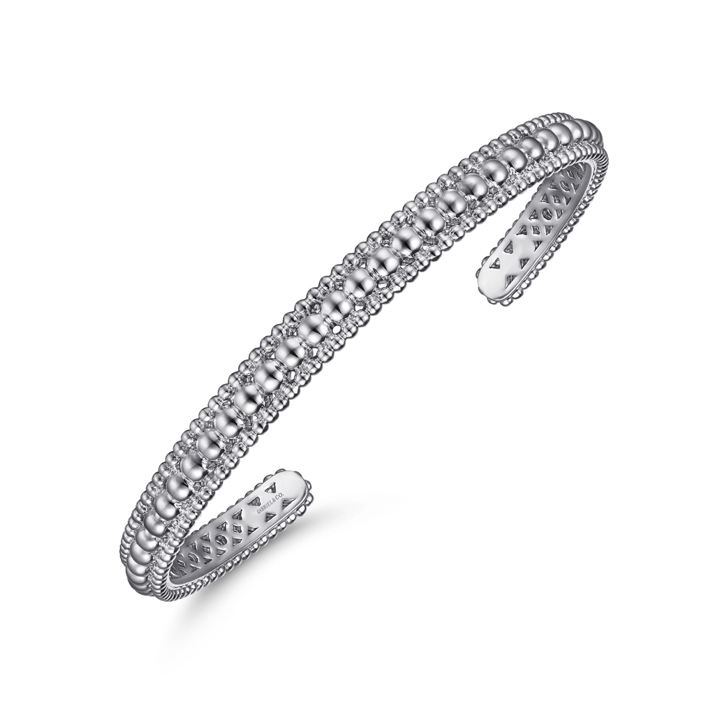 Silver bracelet on a white background