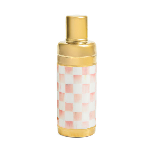 MacKenzie-Childs Rosy Check 3260 Gold Cocktail Shaker
