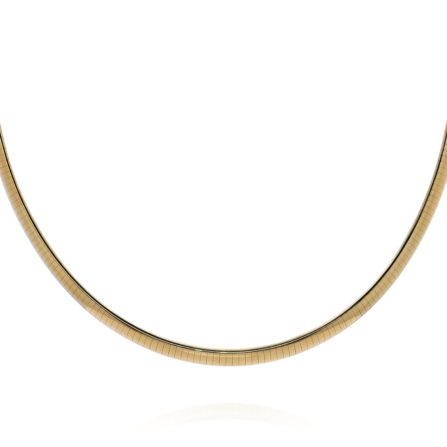 Estate 14k Yellow Gold 16" Polished 6mm Domed Omega Link Chain Necklace