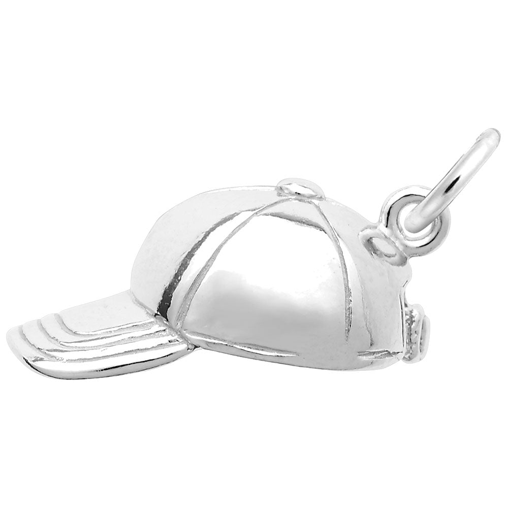 Silver cap charm on a white background