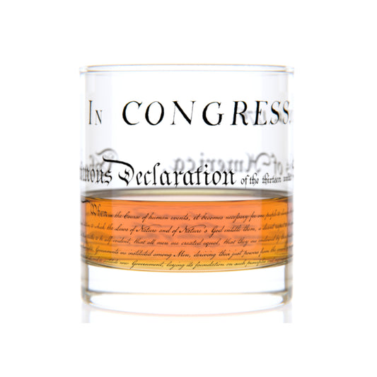 Well Told Declaration of Independence Rocks Whiskey Glass