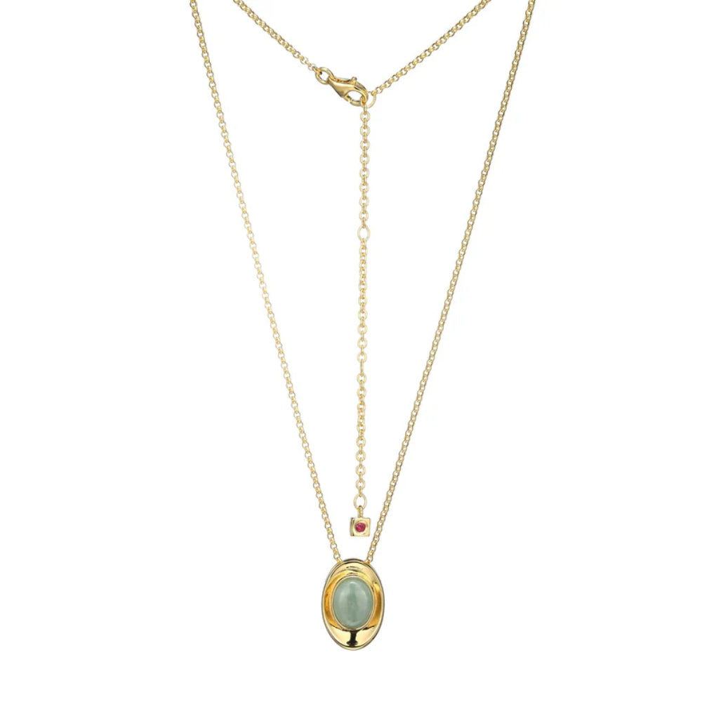 Elle Swirl Collection Jade Stone Pendant Necklace
