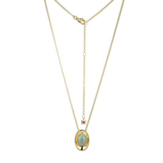 Elle Swirl Collection Jade Stone Pendant Necklace