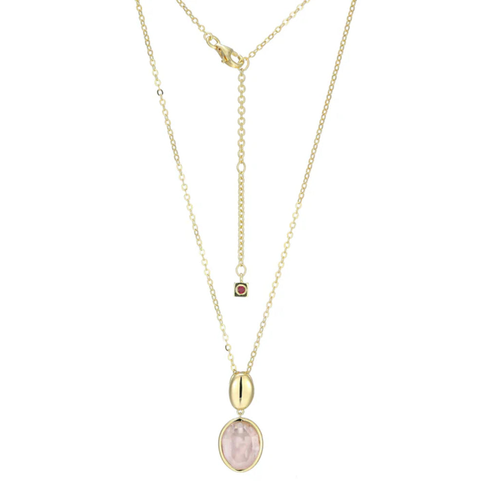 Elle Riviere Rose Quartz Pendant Necklace