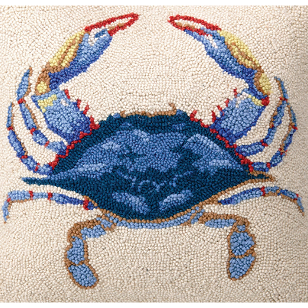 Blue Crab Hook Pillow- 16x16