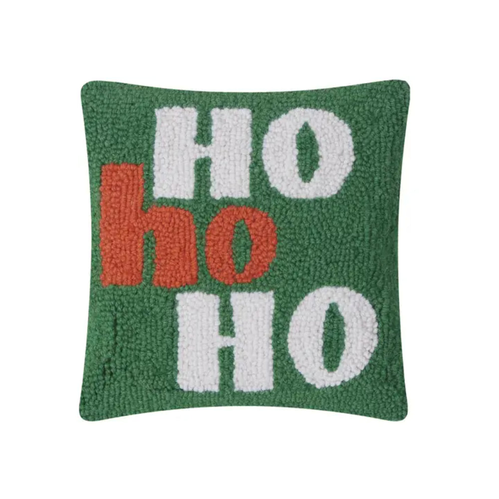 Peking Handicraft Ho Ho Ho Green Hook Pillow