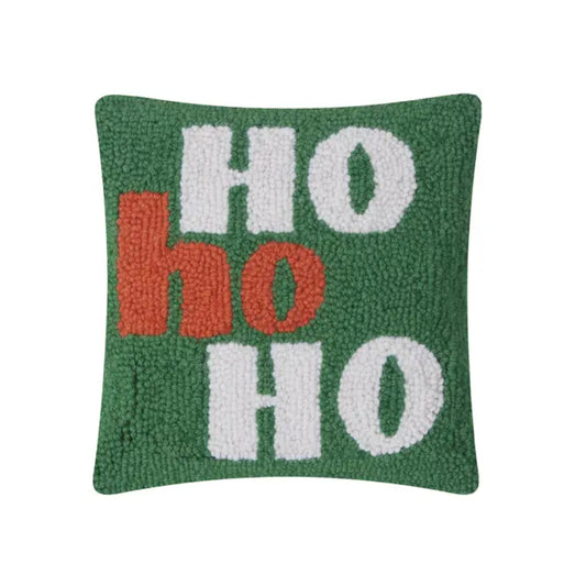 Peking Handicraft Ho Ho Ho Green Hook Pillow