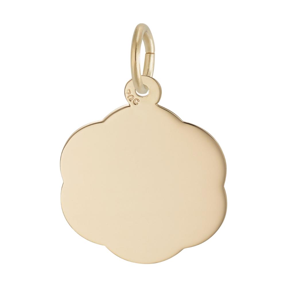 Plain scalloped edge gold charm