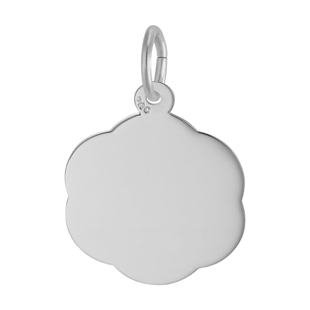Plain scalloped edge silver charm