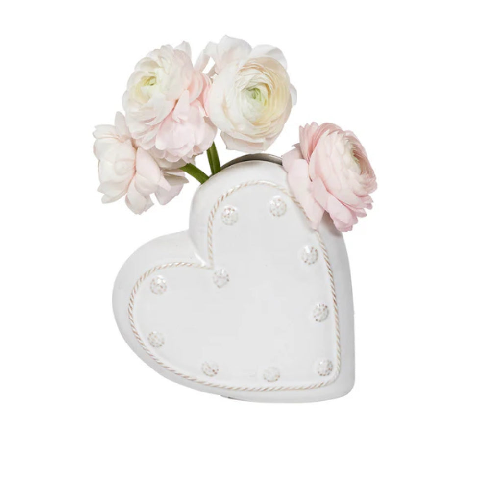 Juliska Berry & Thread 6" Heart Vase- Whitewash