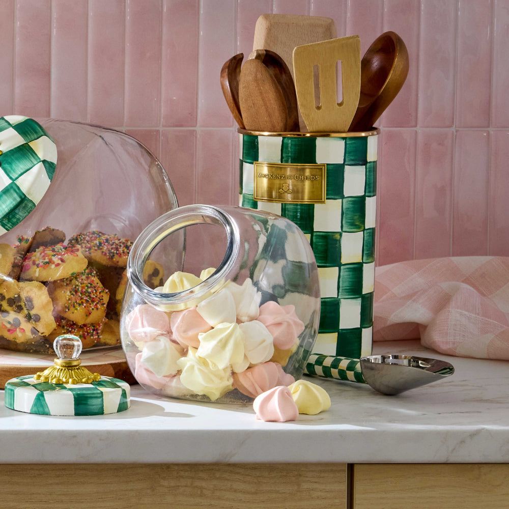 MacKenzie-Childs Emerald Check Enamel Scoop - Small