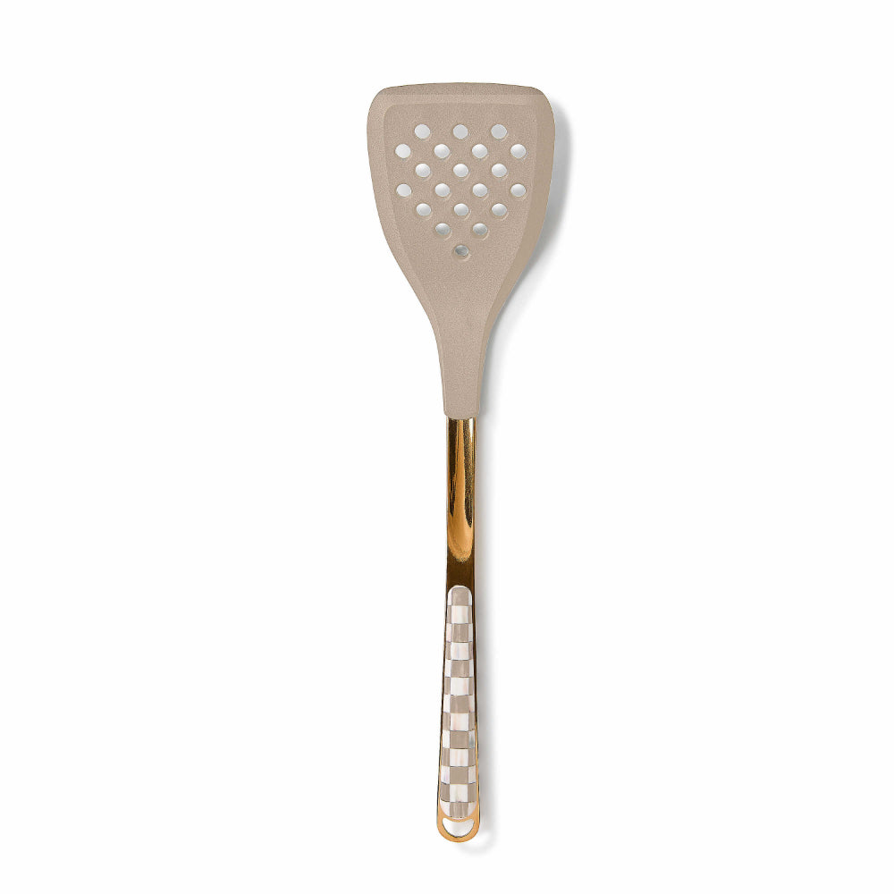 Mackenzie-Childs Mocha Check Slotted Spatula