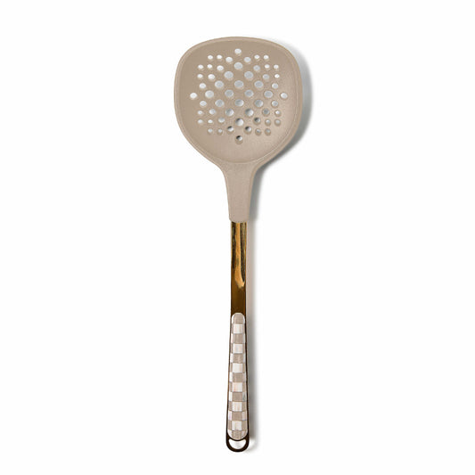 Mackenzie-Childs Mocha Check Slotted Turner