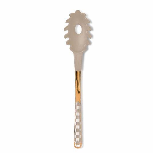 MacKenzie-Childs Mocha Check Pasta Spoon