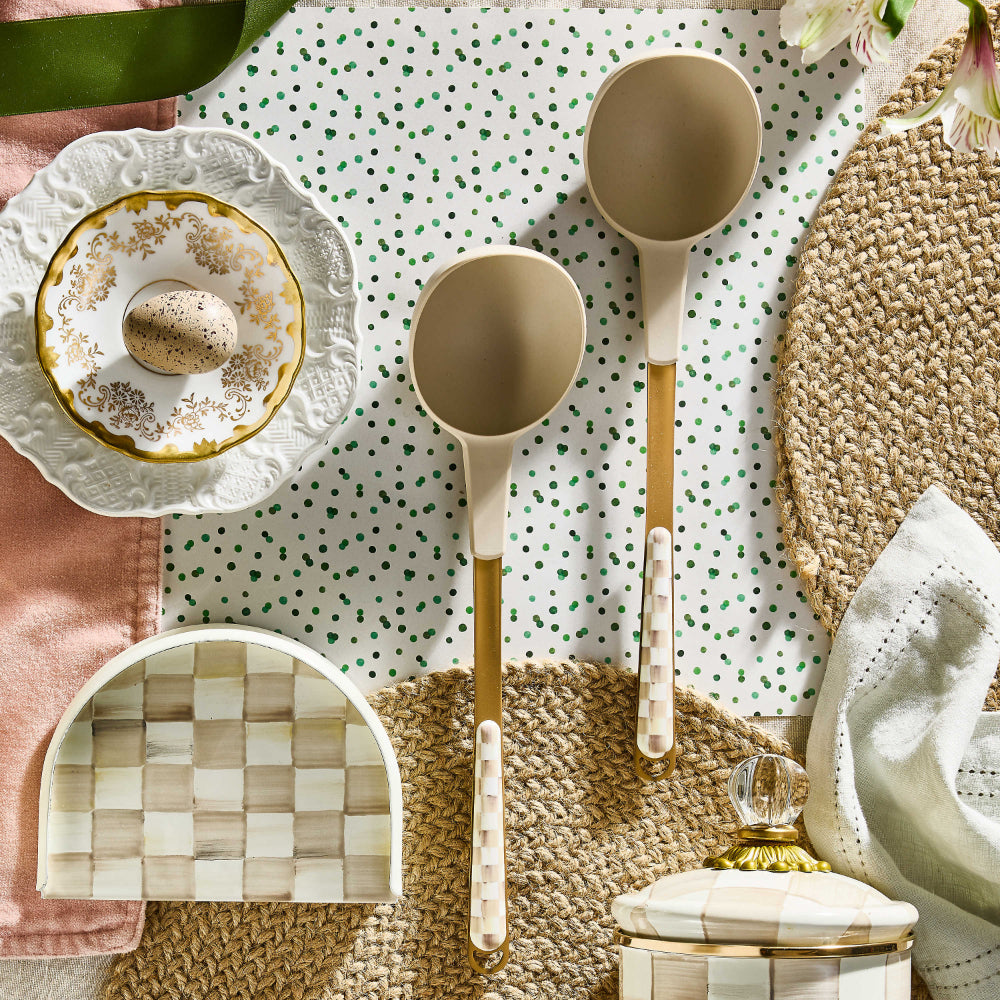 Mackenzie-Childs Mocha Check Ladle