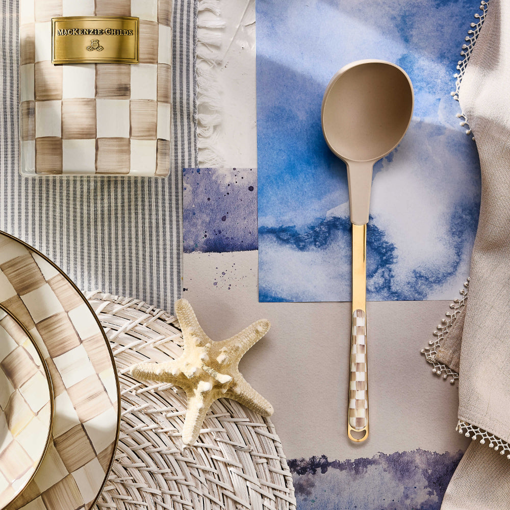 Mackenzie-Childs Mocha Check Ladle