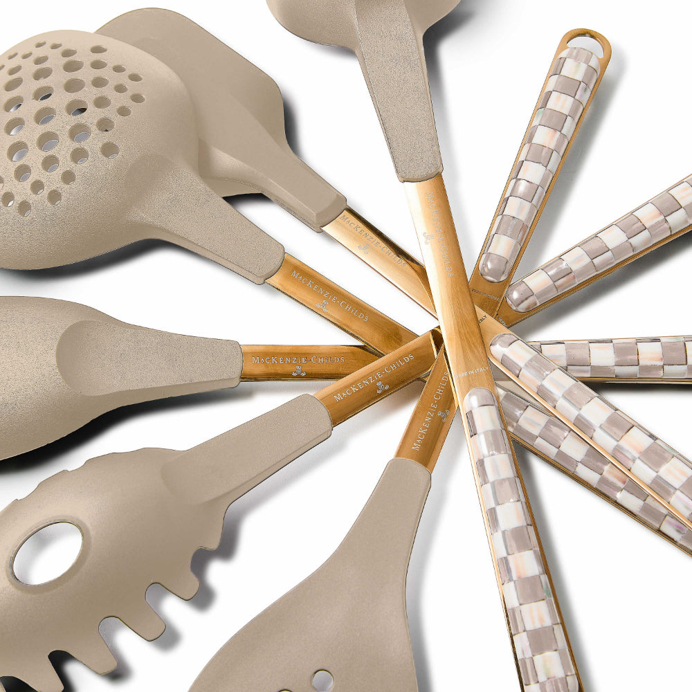 Mackenzie-Childs Mocha Check Ladle