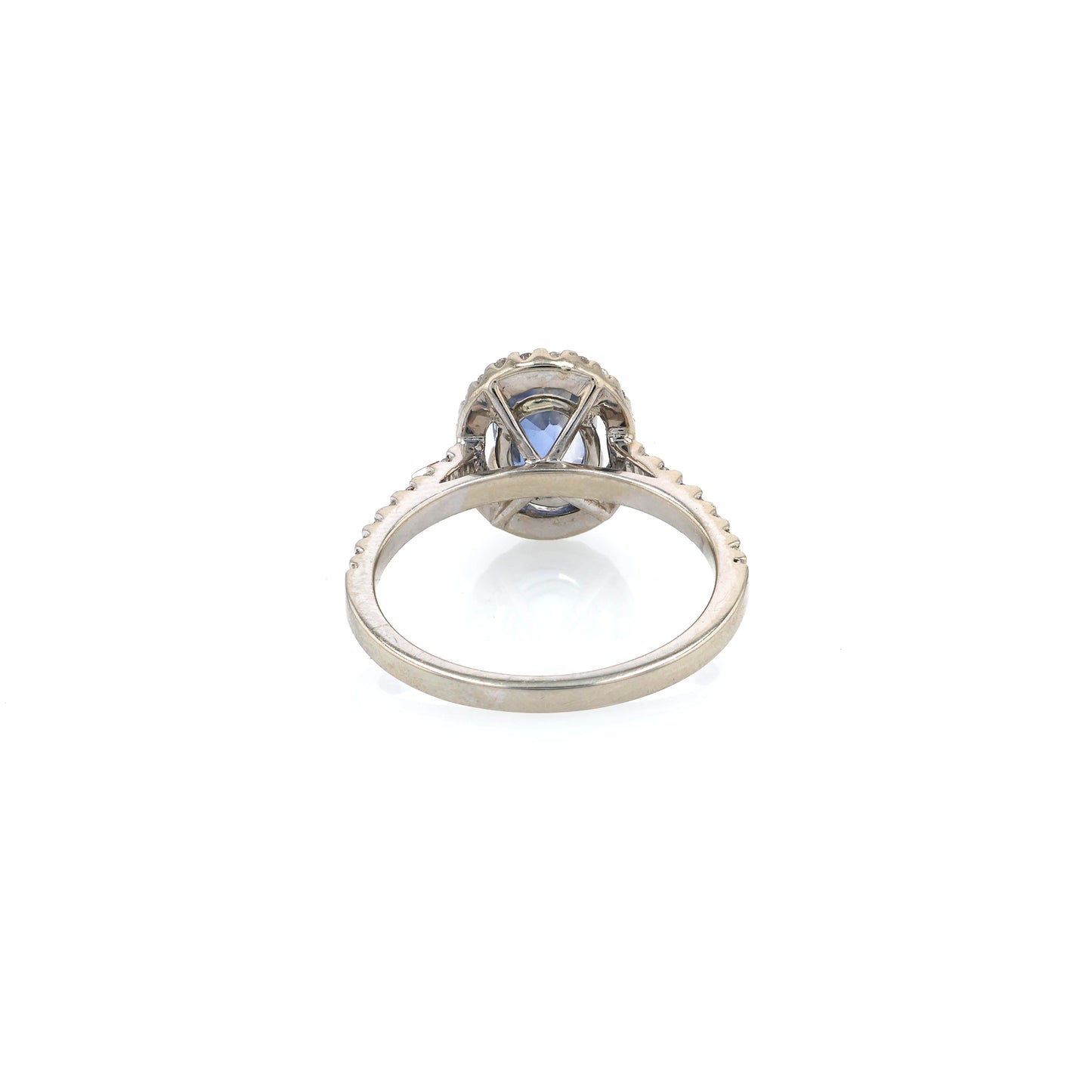 Estate 18 Karat White Gold Sapphire and Diamond Ring