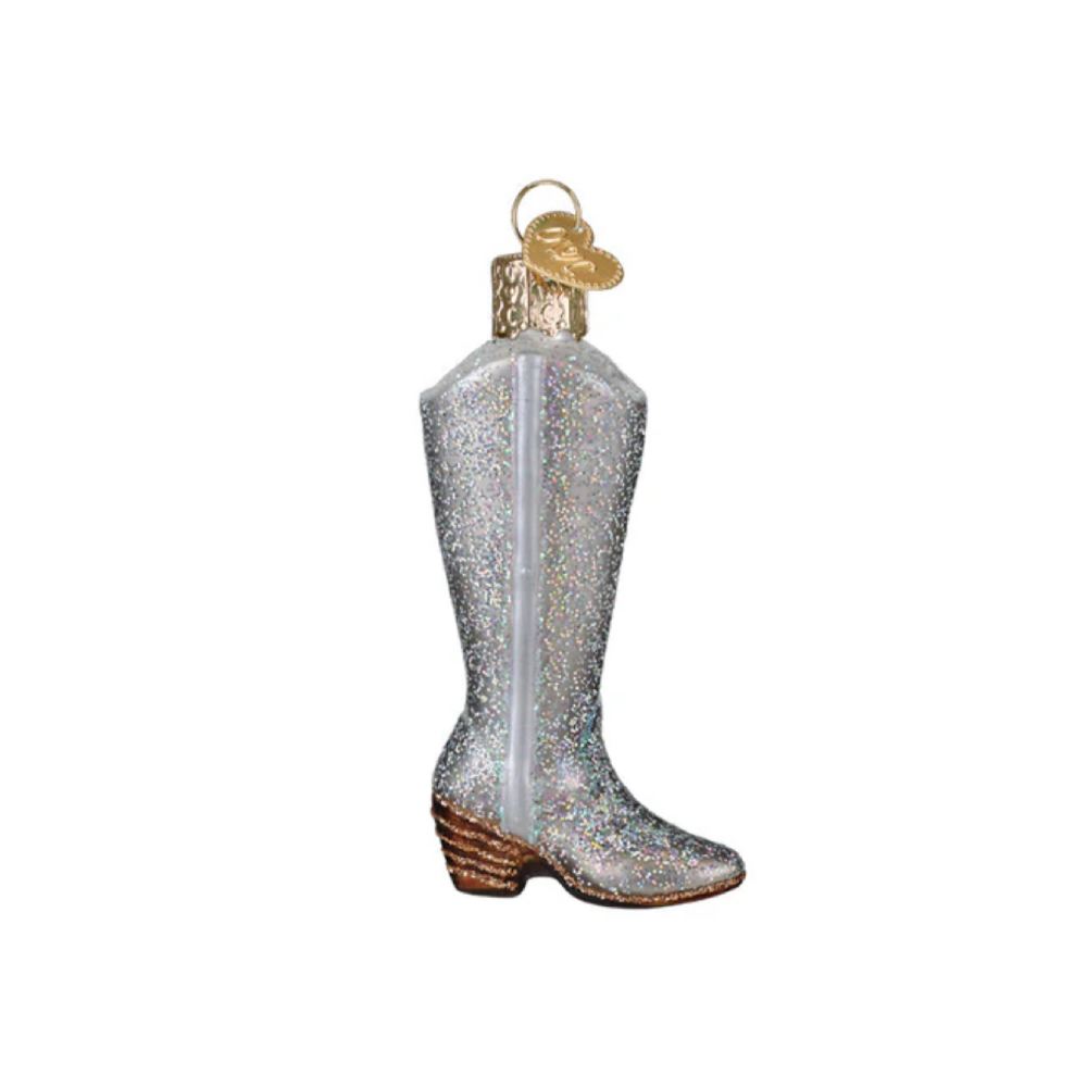 Old World Christmas Glittered Boot Ornament