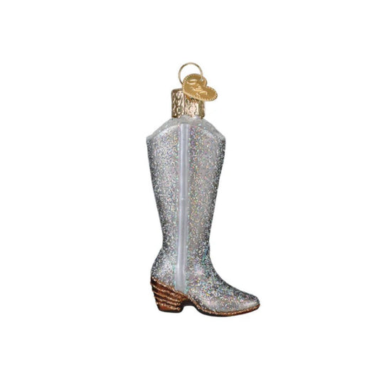 Old World Christmas Glittered Boot Ornament
