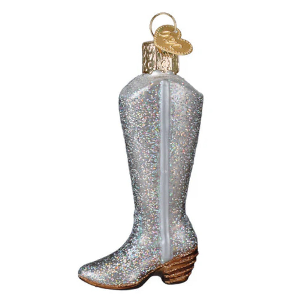 Old World Christmas Glittered Boot Ornament