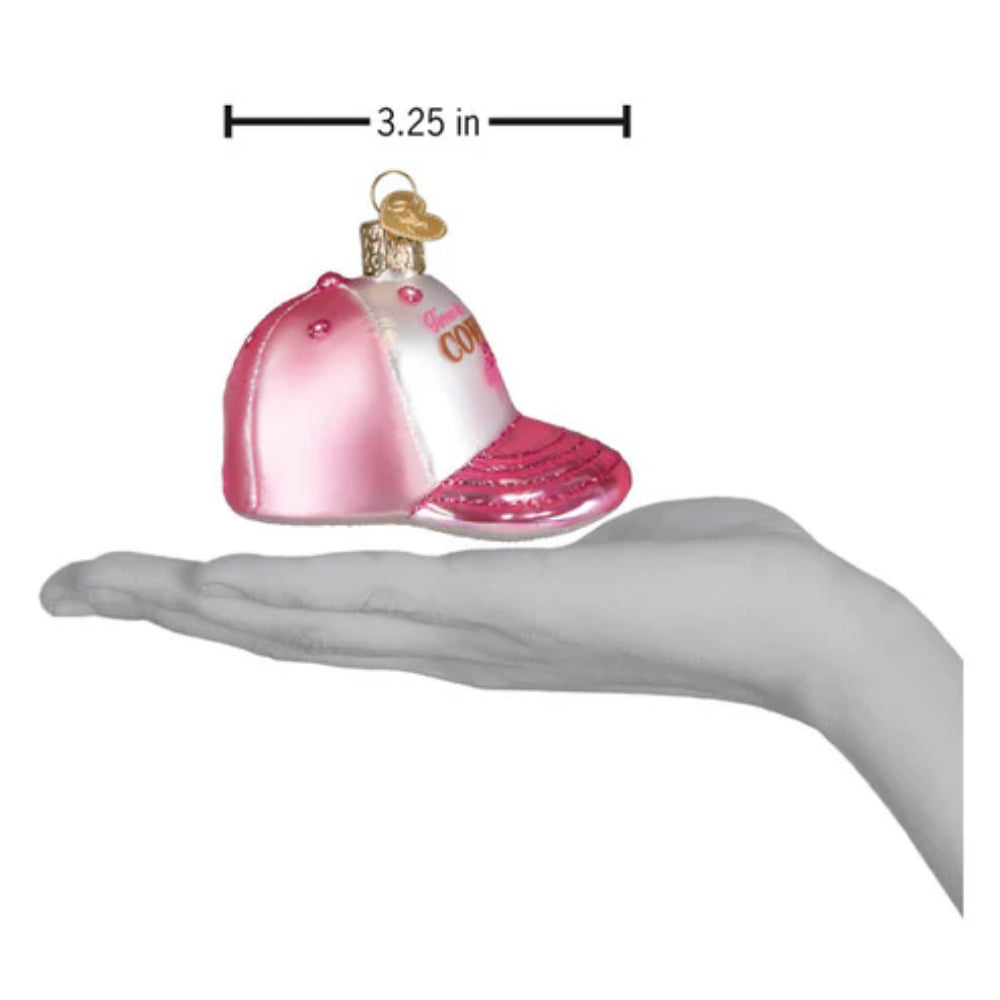 Old World Christmas Cowgirl Trucker Cap Ornament