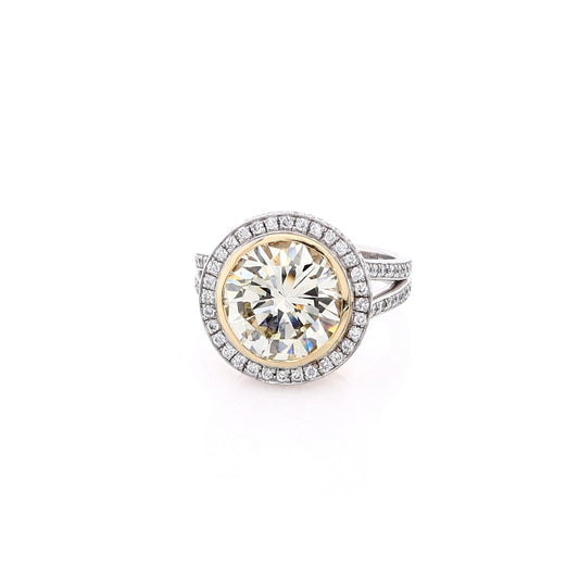 Estate Martin Flyer 18 Karat Two Tone Diamond Engagement Ring