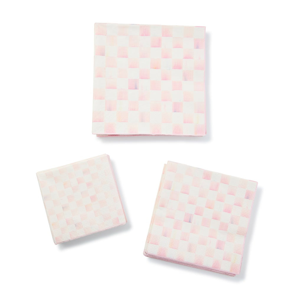 Mackenzie-Childs Rosy Check Cocktail Paper Napkins