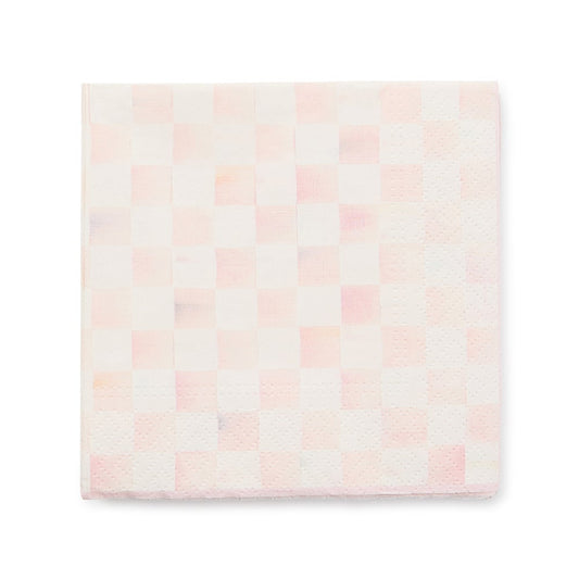 Mackenzie-Childs Rosy Check Cocktail Paper Napkins