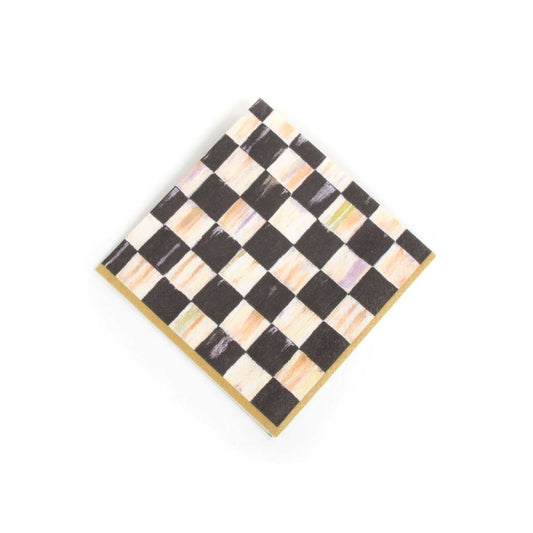 MacKenzie-Childs Courtly Check Paper Napkins - Luncheon - Gold
