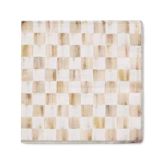 Mackenzie-Childs Mocha Check Dinner Paper Napkins - Pack of 20