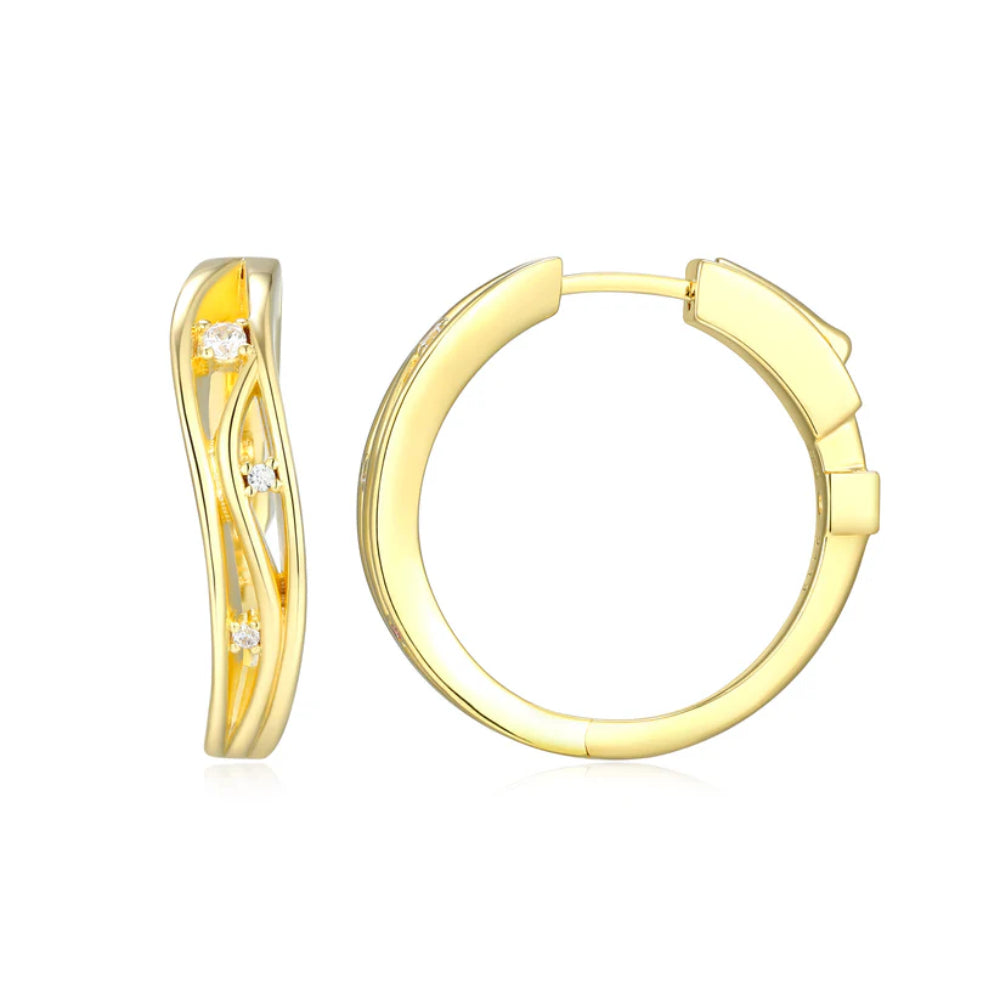 Elle Between Collection Gold-Tone Hoop Earrings