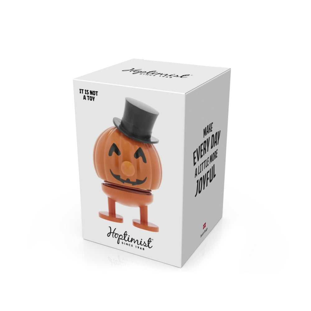 White Hoplimist product box featuring a jack-o'-lantern figure wearing a black top hat, with printed text including 'IT IS NOT A TOY' and 'MAKE EVERY DAY A LITTLE MORE JOYFUL'.