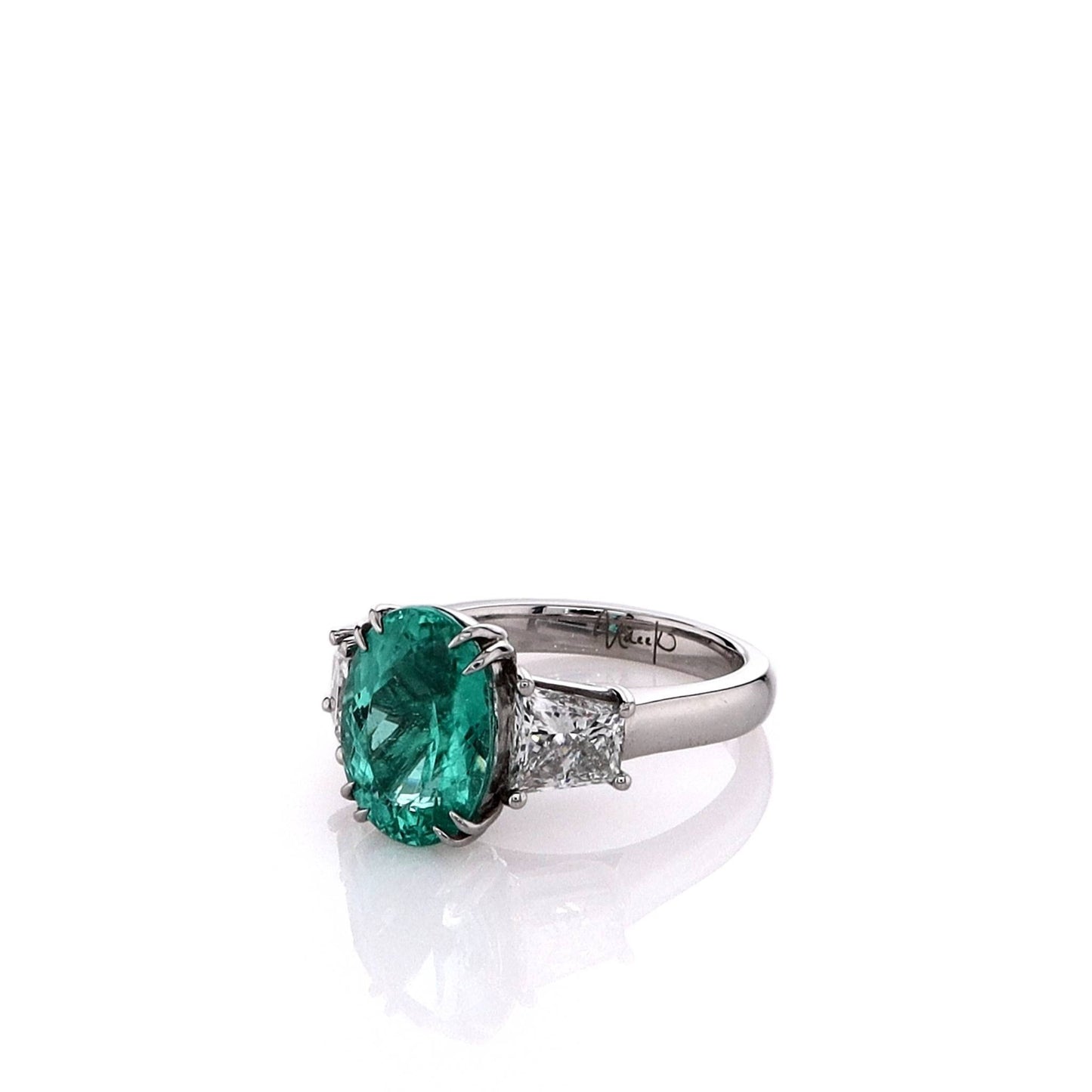 Platinum Paraiba Tourmaline and Diamond Ring (with C. Dunaigre Certificate)