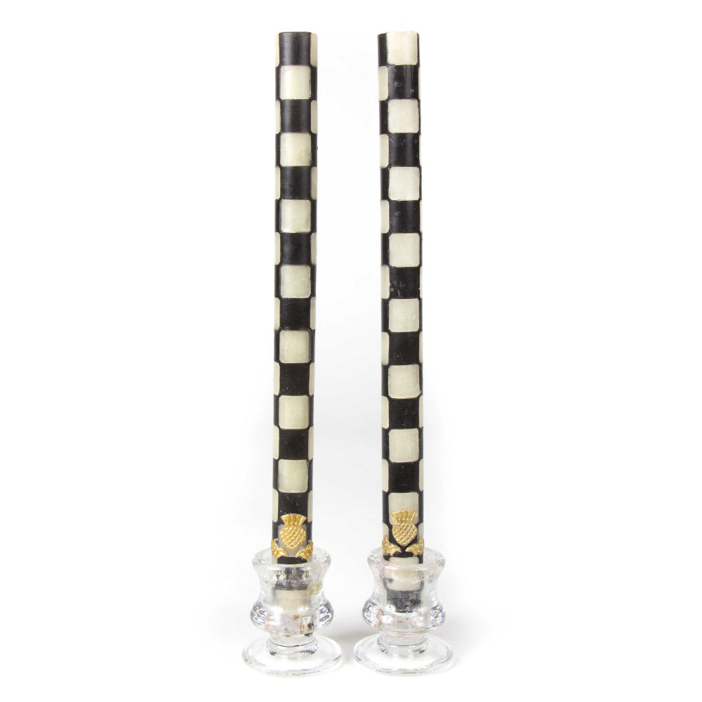 MacKenzie-Childs Check Dinner Candles - Set of 2