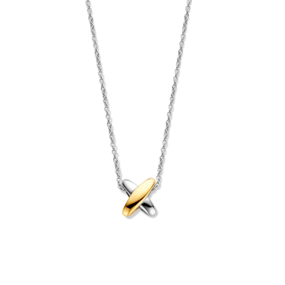 Ti Sento Two-Tone 'X' Pendant Necklace