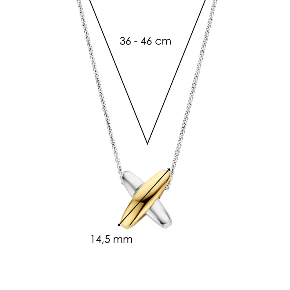 Ti Sento Two-Tone 'X' Pendant Necklace