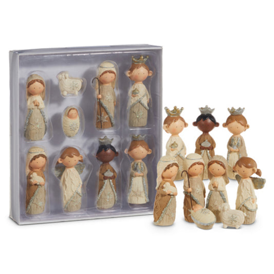 4.5" Raz Imports Nativity - Set of 9