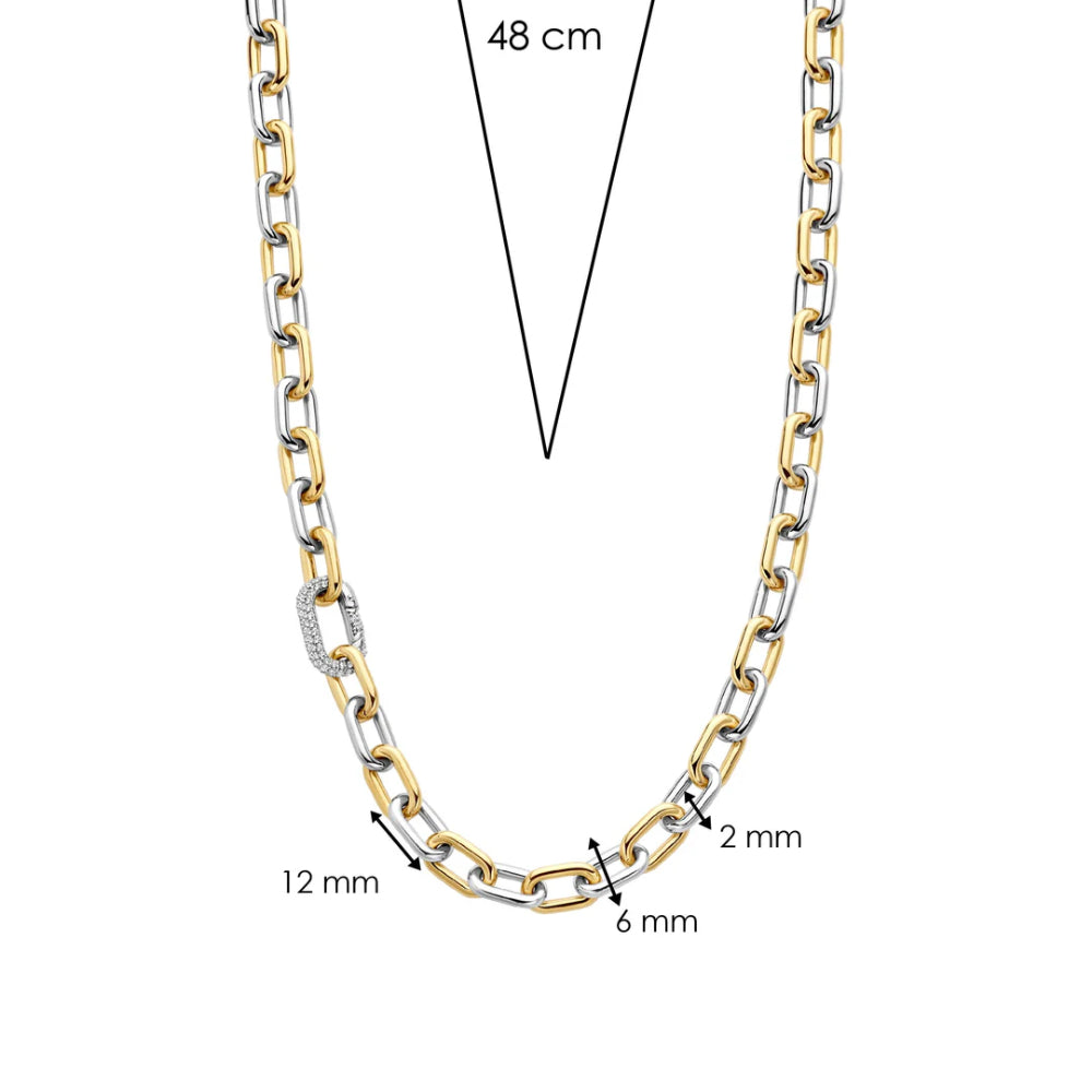 Ti Sento Two-Tone Chain Link Necklace