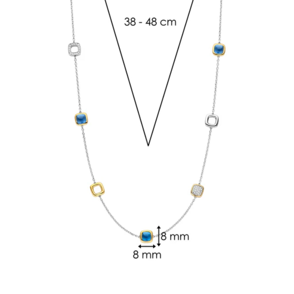 Ti Sento Cushion Station Necklace with CZ's