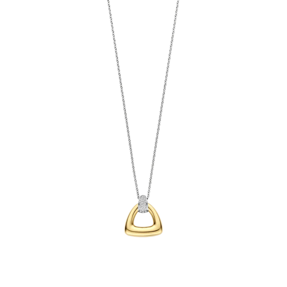 Ti Sento Two-Tone Open Triangle Pendant Necklace